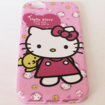 Силиконов калъф / гръб / TPU за Apple iPhone 5 / iPhone 5S - розов / Hello Kitty