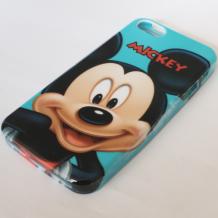 Силиконов калъф / гръб / TPU за Apple iPhone 5 / iPhone 5S - син / Mickey Mouse