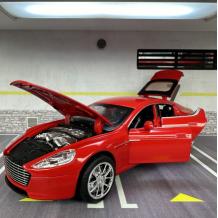 Метална кола с отварящи се врати капаци светлини и звуци Aston Martin Rapide 1:32