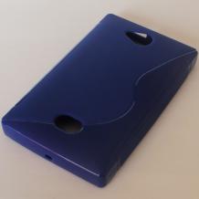 Силиконов калъф / гръб / TPU S-Line за Nokia Asha 503 - тъмно син