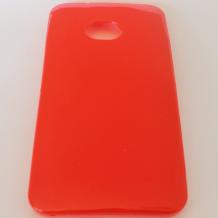 Силиконов гръб / калъф / TPU за HTC One M7 - червен / гланц