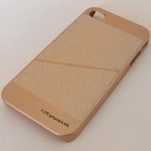 Луксозен заден предпазен твърд гръб / капак / за Apple iPhone 4 / iPhone 4S - златист