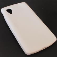 Силиконов калъф / гръб / TPU за LG Nexus 5 E980 - бял / мат