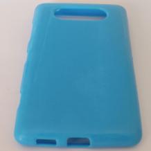 Силиконов калъф / гръб / TPU за Nokia Lumia 820 - син / гланц