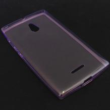 Ултра тънък силиконов калъф / гръб / TPU Ultra Thin за Nokia XL - прозрачен / лилав