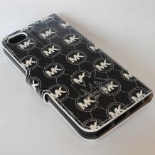 Кожен калъф Flip тефтер Mopal със стойка за Apple iPhone 5 / 5S - Michael Kors / черен