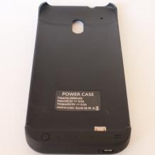Заден твърд гръб / външна батерия / Battery power bank 2800mAh за HTC One Mini M4 със стойка - черен