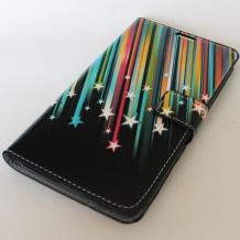 Кожен калъф Flip тефтер със стойка за Samsung Galaxy Note 3 N9000 / Samsung Note 3 N9005 - цветна дъга