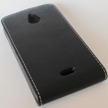 Кожен калъф Flip тефтер Flexi за Nokia X2-02 Dual - черен
