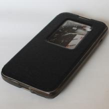 Луксозен калъф Flip тефтер S-View със стойка ТSM за LG L90 D405 - черен