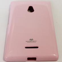 Луксозен силиконов калъф / гръб / TPU Mercury GOOSPERY Jelly Case за Nokia XL - розов