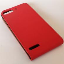 Кожен калъф Flip тефтер за Huawei Ascend G6 - червен
