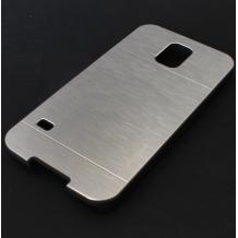 Луксозен предпазен твърд гръб / капак / MOTOMO за Samsung Galaxy S5 G900 –  сребрист / алуминиев