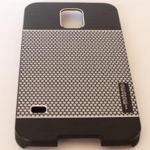 Луксозен предпазен твърд гръб / капак / MOTOMO за Samsung Galaxy S5 G900 - черен / алуминиев