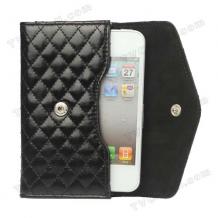 Кожена чантичка тип портмоне за Apple iPhone 4 / 4s - черна