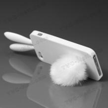 Силиконов калъф TPU ''Rabito'' за Apple iPhone 5 - бели заешки ушички