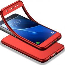 Луксозен силиконов калъф / гръб / TPU 360° за Samsung Galaxy A7 2018 A750F - червен / лице и гръб