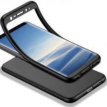 Луксозен силиконов калъф / гръб / TPU 360° за Samsung Galaxy J6 Plus 2018 - черен / лице и гръб