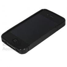 Силиконов гръб ТПУ S Style за Apple iPhone 4/ 4S - черен