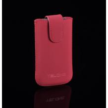 Универсален кожен калъф Flip тефтер с издърпване за LG BL20 GT500 GT505 KP500 - розов