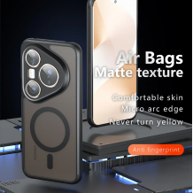 Удароустойчив калъф / кейс със MagSafe за Huawei Pura 80 Pro / Ultra PureFrost – Прозрачен / Черен гръб