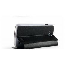 Луксозен кожен калъф S-View тефтер Kalaideng ICELAND със стойка за LG L90 D405 - черен