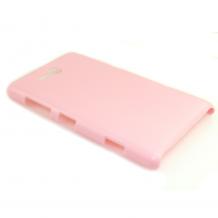Заден предпазен твърд гръб за Nokia Lumia 820 - розов имитиращ кожа