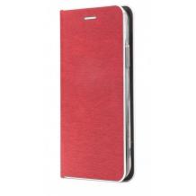Луксозен кожен калъф Flip тефтер Luna Book за Samsung Galaxy A02s - червен