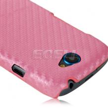 Заден предпазен капак Carbon за HTC One S - розов