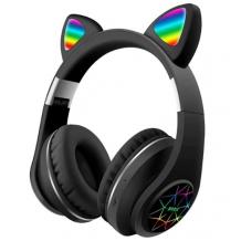 Стерео LED слушалки Bluetooth Cat Ear / Wireless Headphones / безжични LED слушалки Cat Ear M2 - черни