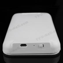 Външна батерия с капак за Samsung Galaxy Note 2 / N7100 - 3600 mAh / бяла