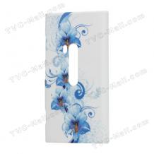 Заден предпазен капак / твърд гръб / за Nokia Lumia 920 - Сини цветя