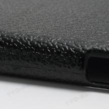 Заден предпазен твърд гръб / капак / за Nokia Lumia 920 - черен / имитиращ кожа
