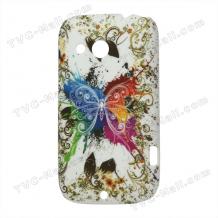 Заден предпазен капак за HTC Desire C A320e / цветна пеперуда