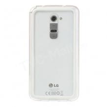 Силиконова обвивка бъмпер / Bumper за LG Optimus G2 D802 / LG G2 - бял