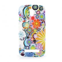 Заден предпазен твърд гръб / капак / за HTC Desire 500 - Colorful Pattern / Цветен