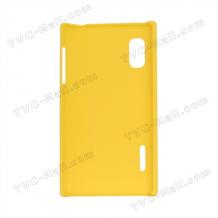 Заден предпазен твърд гръб / капак / за LG Optimus L5 E610 - жълт / матиран