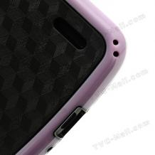 Силиконов гръб / калъф / TPU за LG Nexus 4 E960 - Cube Texture / черен с лилав кант