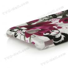 Заден предпазен твърд гръб за Samsung Galaxy Ace II 2 I8160 - бял с цвете Lotus