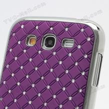 Заден предпазен твърд гръб за Samsung Galaxy Grand I9080 I9082 - лилав с камъни