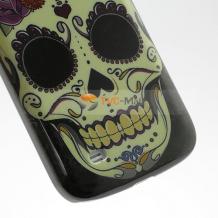 Заден предпазен твърд гръб за Samsung Galaxy S4 mini S IV SIV Mini I9190 I9195 I9192 Dual - Skull / череп