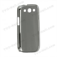 Луксозен заден предпазен твърд гръб с кожа за Samsung Galaxy S3 S III SIII I9300 - бял / ромб