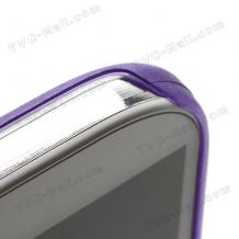 Заден предпазен твърд гръб Ultra Thin за Samsung Galaxy S4 S IV SIV i9500 i9505 - лилав прозрачен
