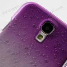 Заден предпазен твърд гръб за Samsung Galaxy S4 IV i9500 - 3D Raindrop лилав