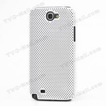 Заден предпазен капак Perforated style за Samsung Galaxy Note II / 2 N7100 - бял