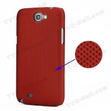 Заден предпазен твърд гръб / капак / Grid за Samsung Galaxy Note 2 II N7100 - червен