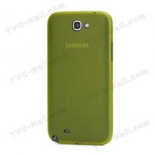 Силиконов калъф / гръб / TPU за Samsung Galaxy Note II / 2 N7100 - жълт / прозрачен