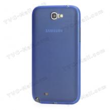 Силиконов калъф / гръб / TPU за Samsung Galaxy Note II / 2 N7100 - син / прозрачен