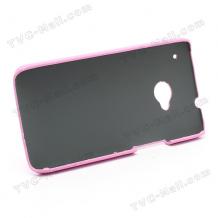 Заден предпазен твърд гръб / капак / Carbon за HTC One M7 - розов