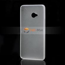 Ултра тънък заден предпазен твърд гръб / капак /  за HTC One M7 - бял / матиран